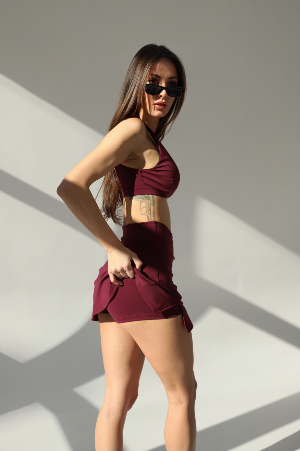 Spódniczka z kolarkami TENNIS GIRL - bordowy 8