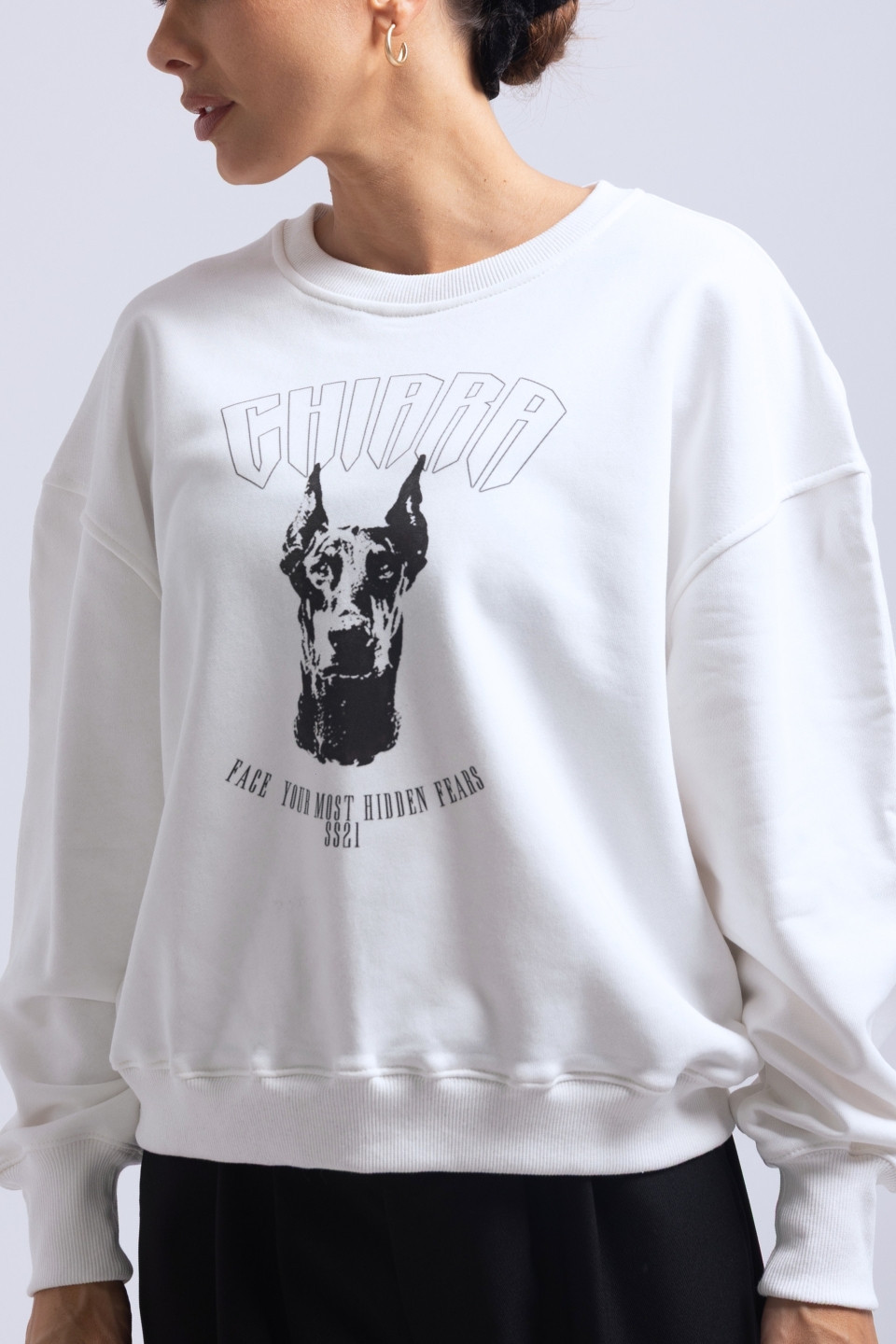 Bluza damska oversize DOBERMAN - biały 3