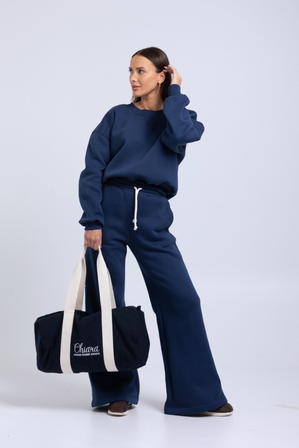 Bluza damska boxy - granatowy 9