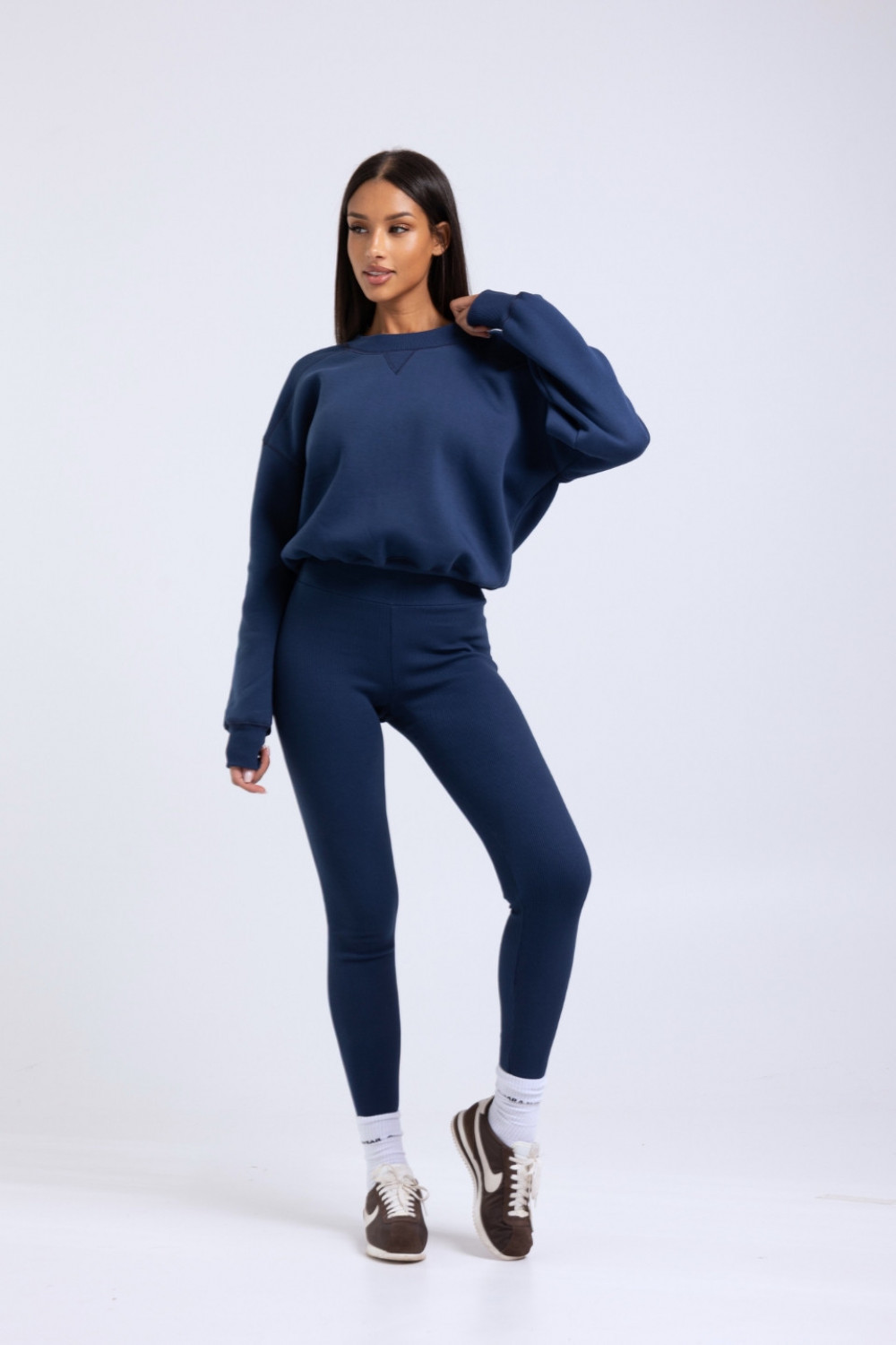 Bluza damska boxy - granatowy 6