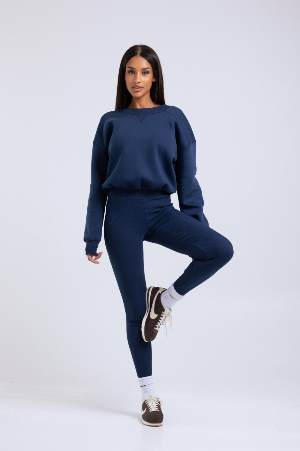 Bluza damska boxy - granatowy 2