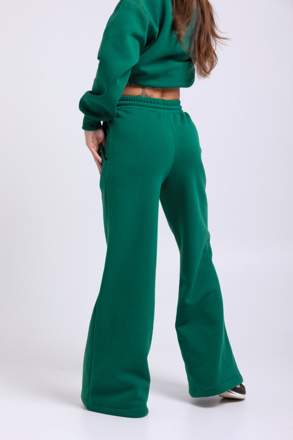 Spodnie dresowe typu szwedy - butelkowa zieleń 2