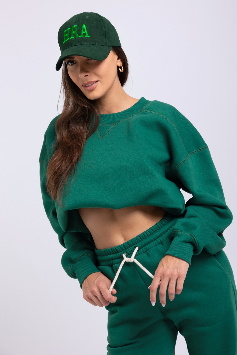 Bluza damska boxy - butelkowa zieleń 2