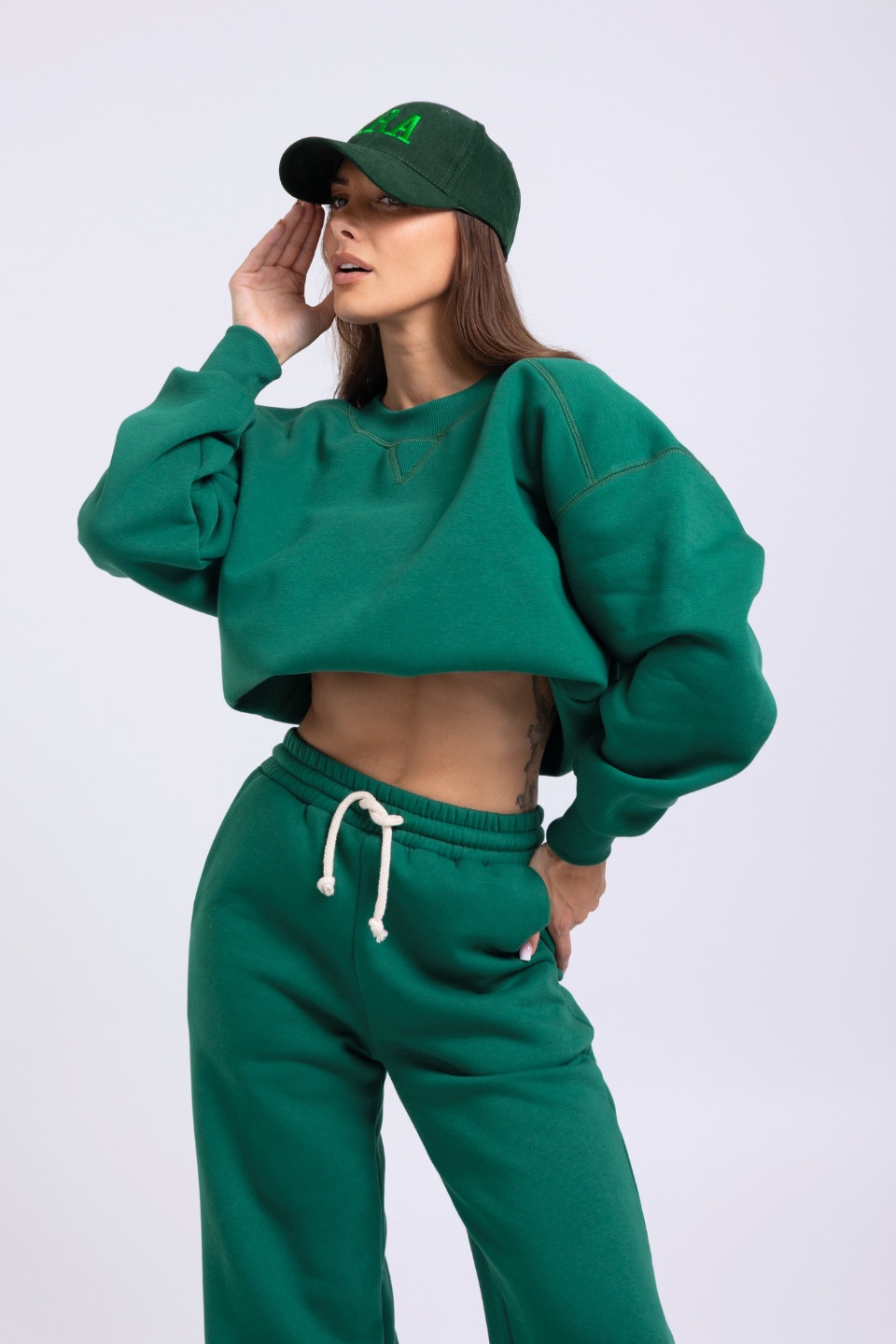 Bluza damska boxy - butelkowa zieleń 5