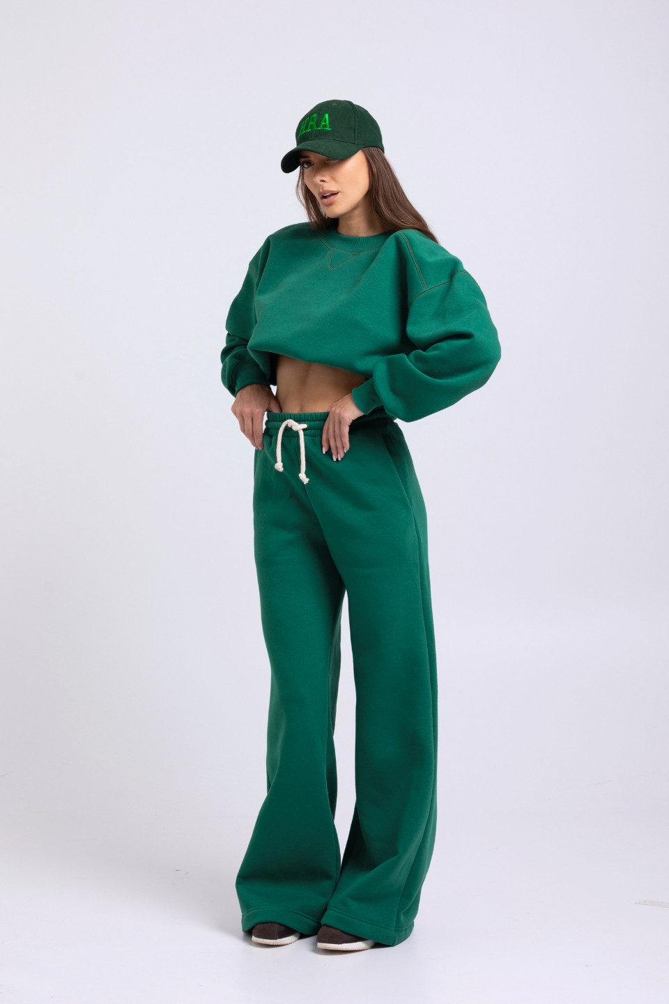 Bluza damska boxy - butelkowa zieleń 9