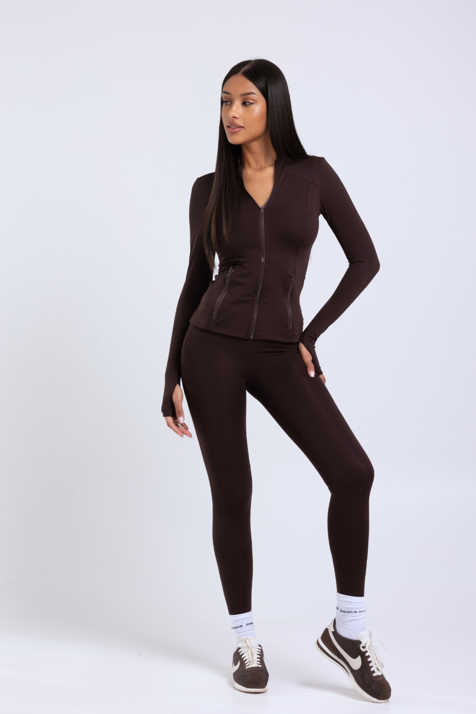 Legginsy X push-up - brązowy 1