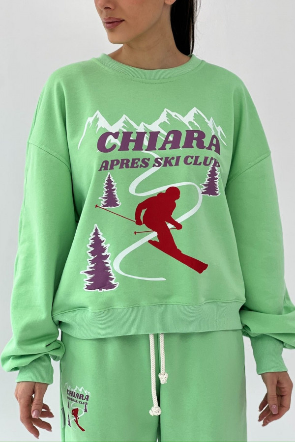 Bluza damska oversize APRES SKI CLUB - pistacja 2