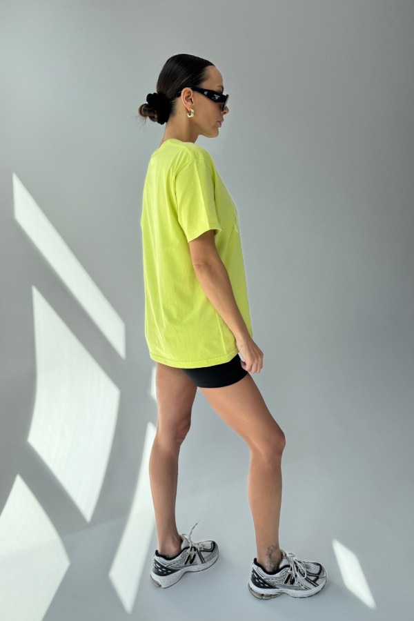 T-shirt bawełniany oversize CHIARA - limonka 3