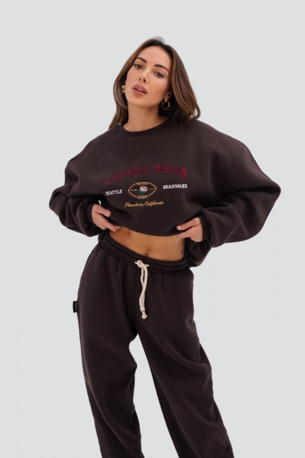 Spodnie dresowe joggery CHOCOLATE - brązowe 6