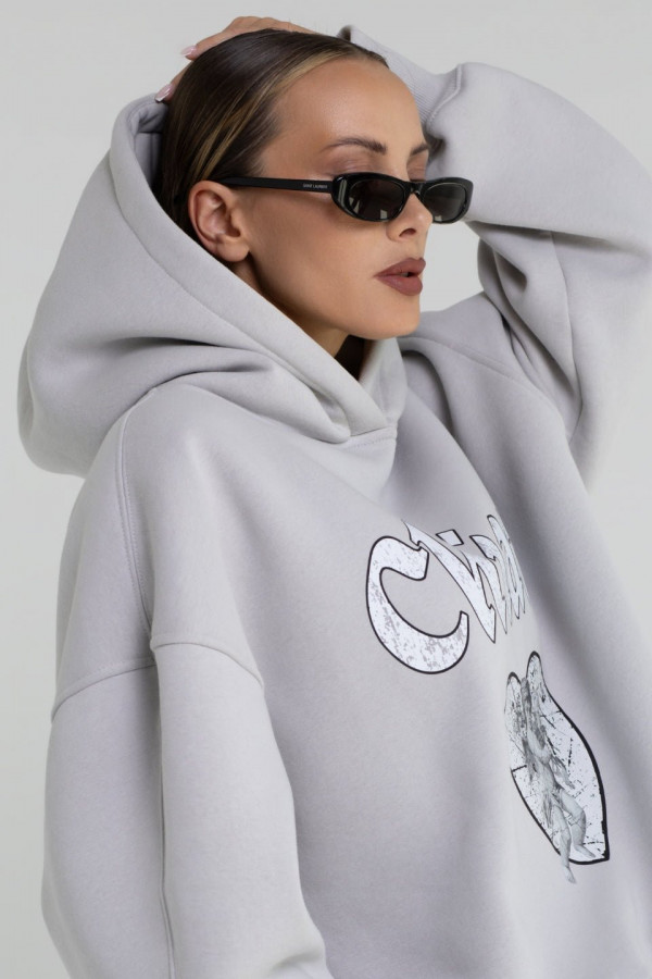 Bluza damska hoodie ANGEL - gołębi (jasny szary) 5