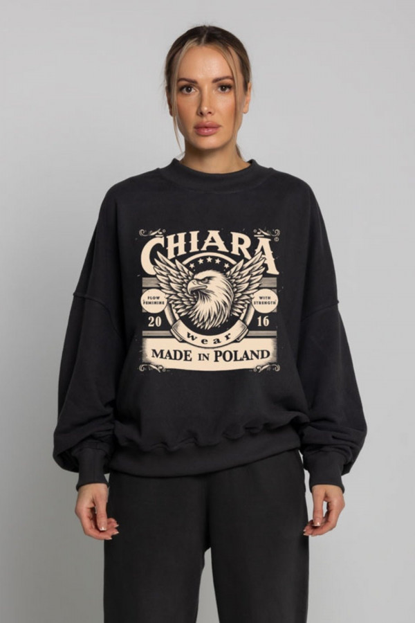 Bluza damska oversize U.S.A - grafit