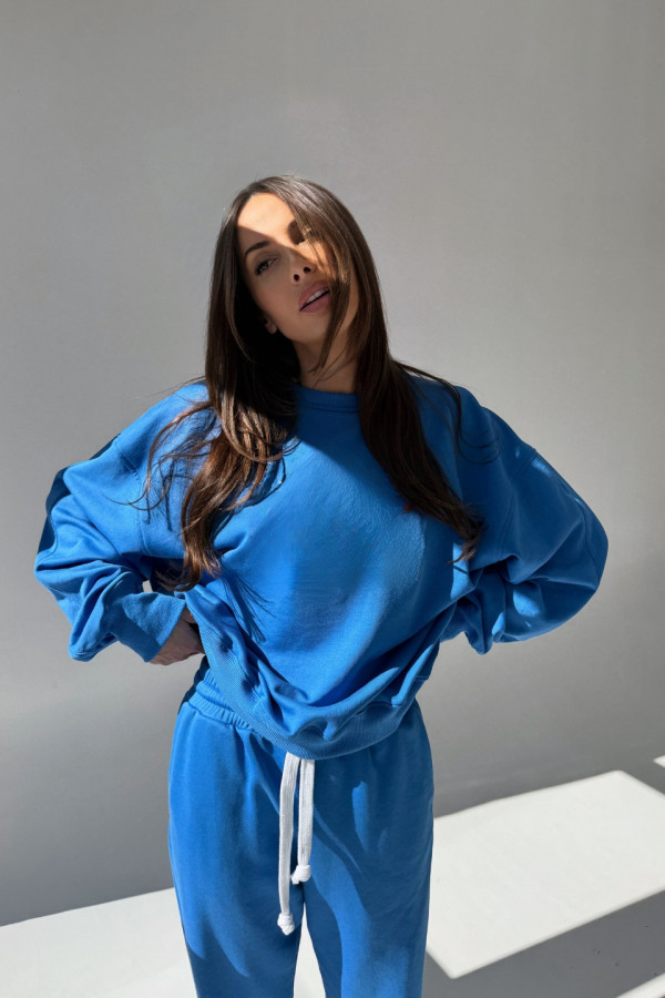 Bluza damska oversize - niebieski