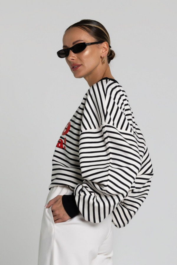 Bluza oversize BONJOUR CHIARA - paski 3