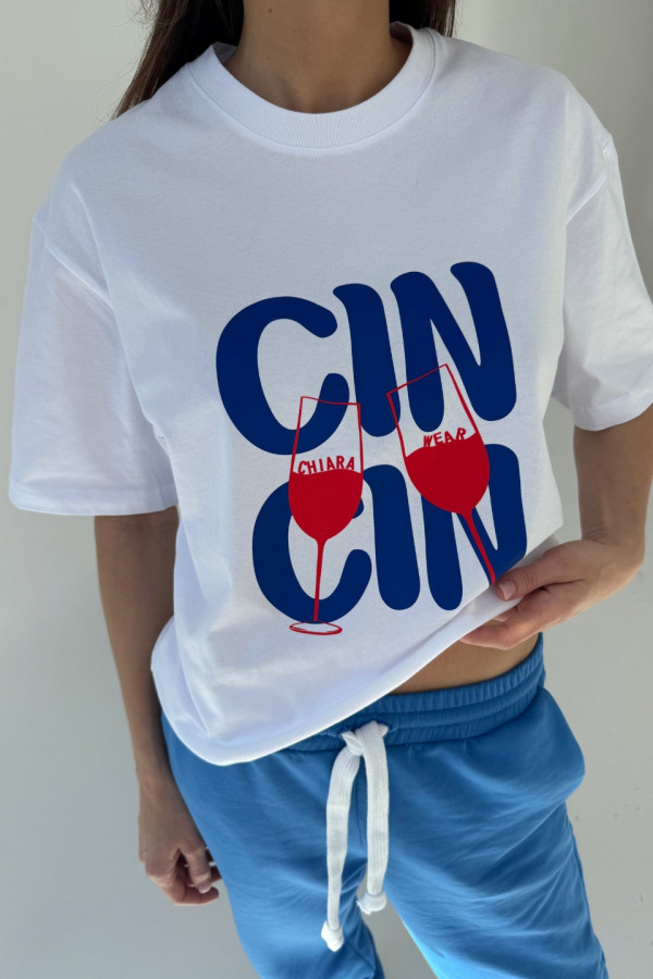 T-shirt bawełniany oversize CIN CIN - biały 2