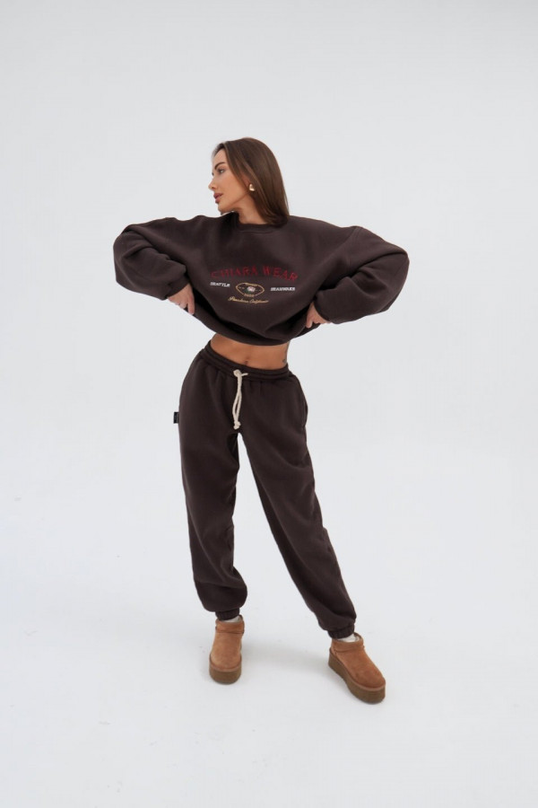 Spodnie dresowe joggery CHOCOLATE - brązowe 1