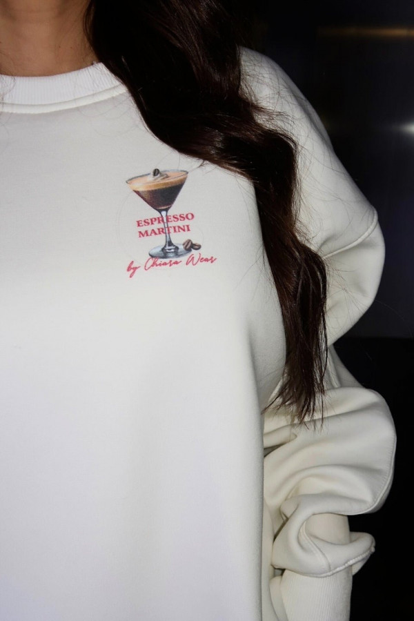 Bluza damska oversize ESPRESSO MARTINI - biały 6