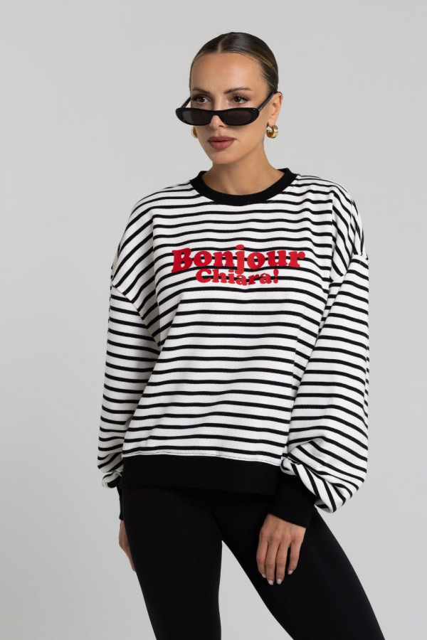Bluza oversize BONJOUR CHIARA - paski 1