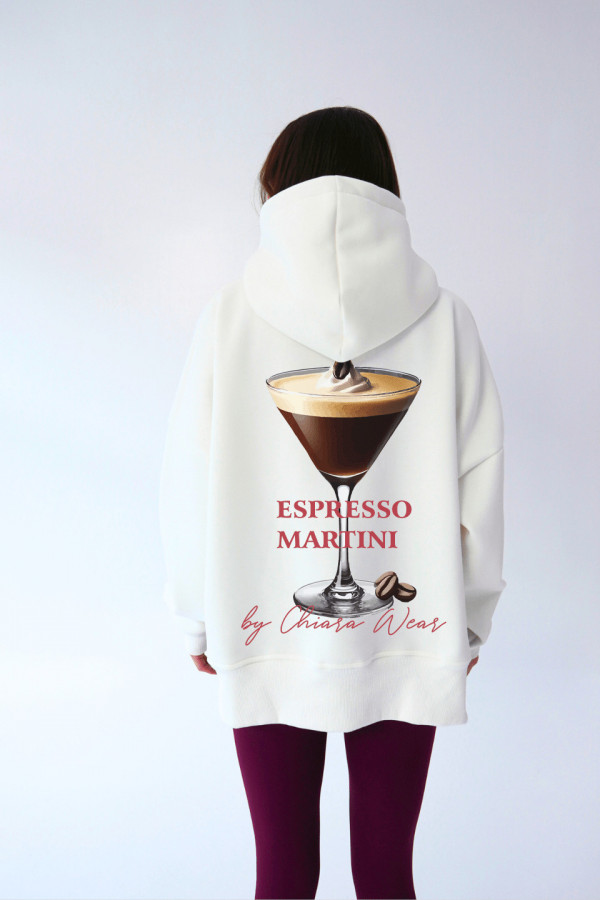 Bluza damska kaptur ESPRESSO MARTINI - biały 1