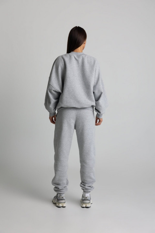 Bluza oversize CHIARA WEAR - szary NADRUK różowy 4