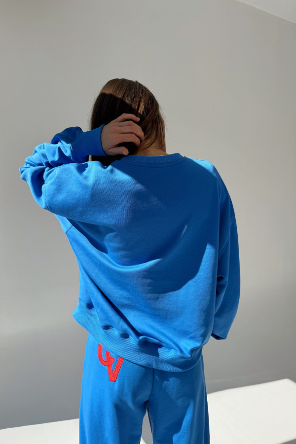 Bluza damska oversize haft VOTE CHIARA - niebieski 3