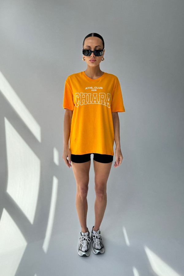 T-shirt bawełniany oversize CHIARA - pomarańczowy 5