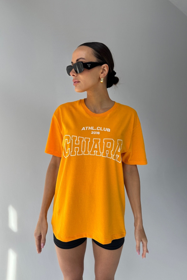 T-shirt bawełniany oversize CHIARA - pomarańczowy 4