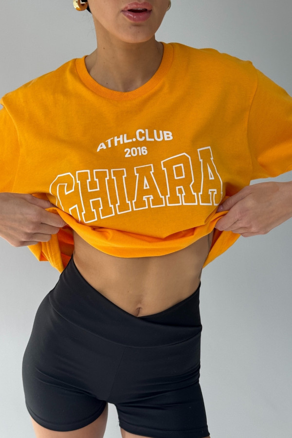 T-shirt bawełniany oversize CHIARA - pomarańczowy 1
