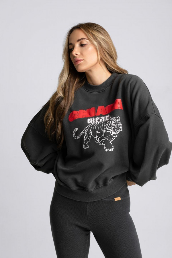 Bluza damska oversize TIGER - grafit 3