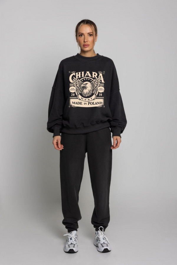 Bluza damska oversize U.S.A - grafit 2