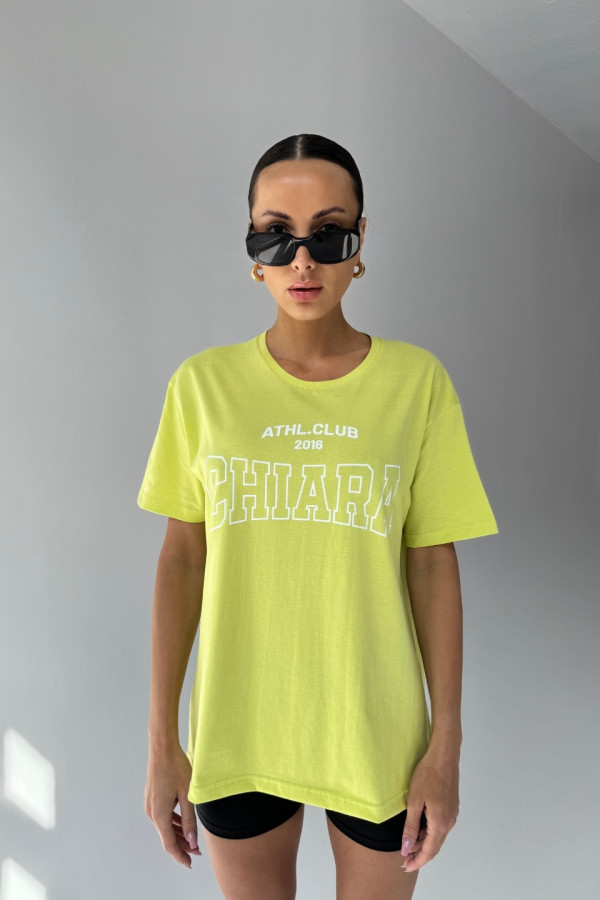 T-shirt bawełniany oversize CHIARA - limonka 5