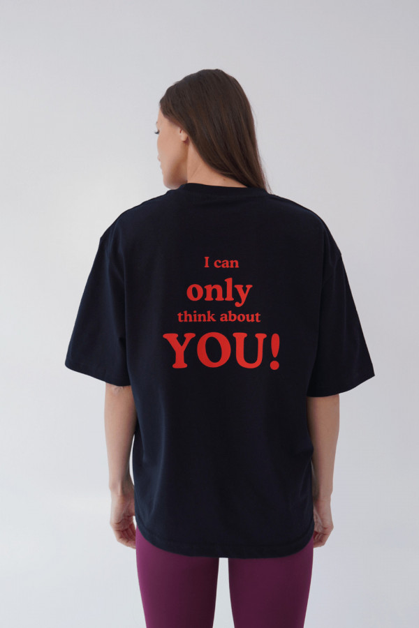 T-shirt bawełniany oversize DOG - czarny 1