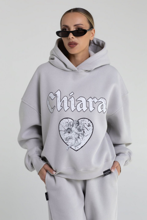 Bluza damska hoodie ANGEL - gołębi (jasny szary) 1