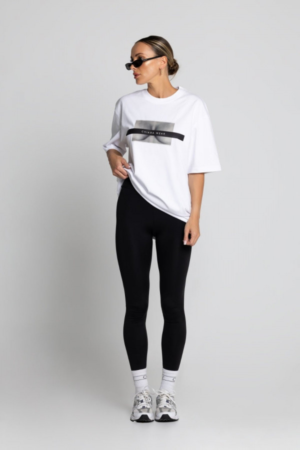 T-shirt oversize FREE BOOBIES bawełna z recyklingu - biały 1