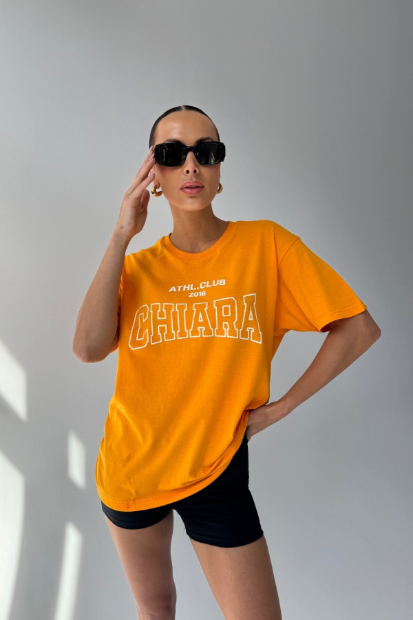T-shirt bawełniany oversize CHIARA - pomarańczowy 3