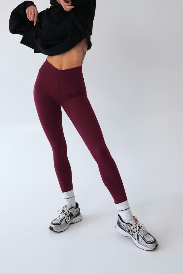 Legginsy X push-up - bordowy 6