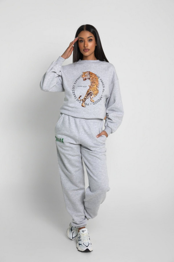 Bluza oversize CHIARA WEAR nadruk CIRCLE - szary 5