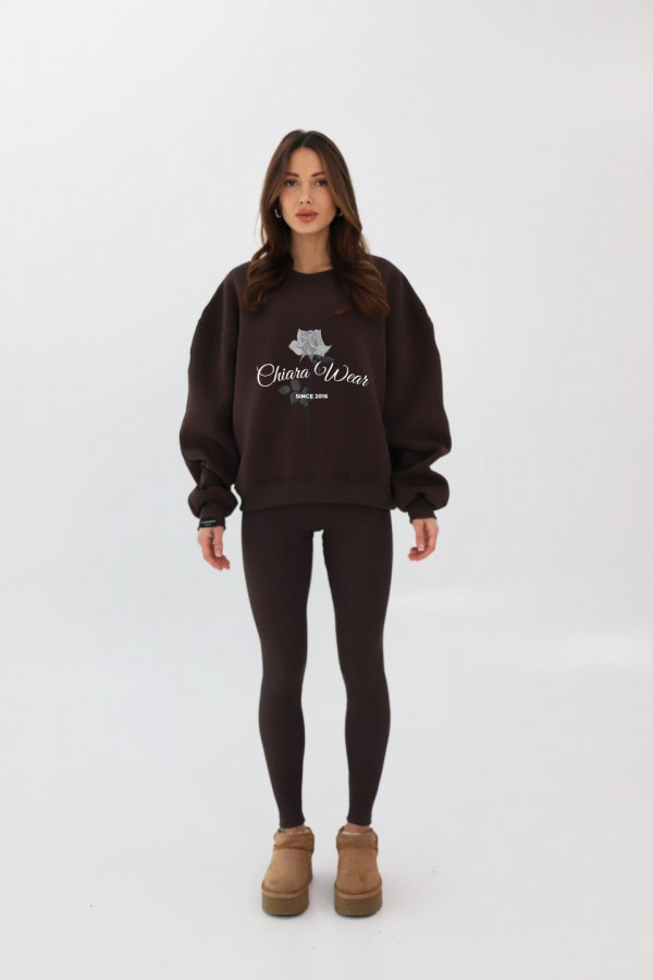 Bluza damska oversize ROSE - brązowy 2