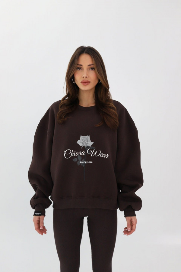 Bluza damska oversize ROSE - brązowy