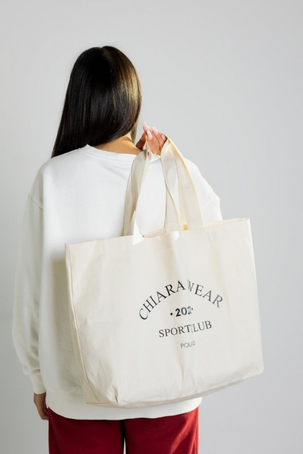 Torba TOTE typu shopper SPORT CLUB - beżowy 3