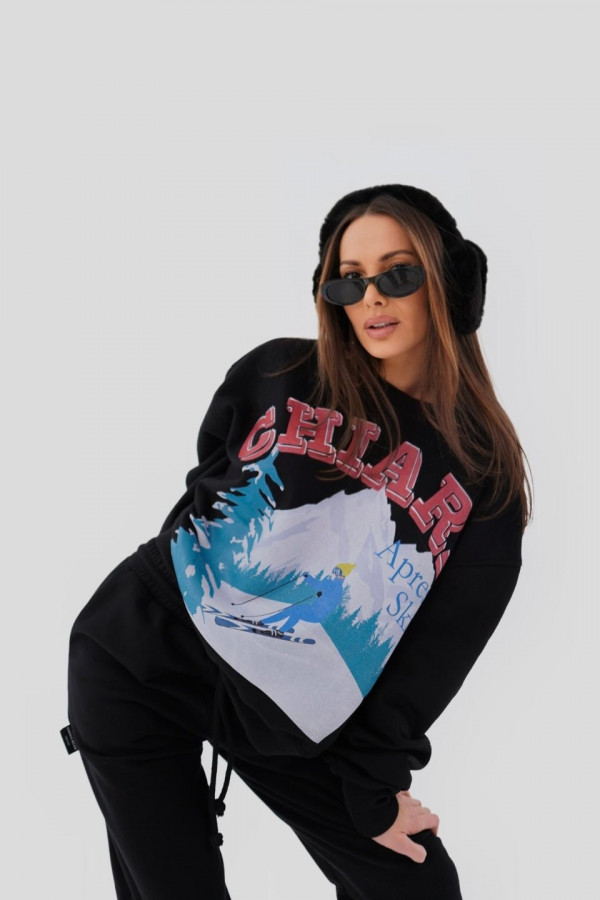 Bluza damska oversize APRES SKI - czarny 3