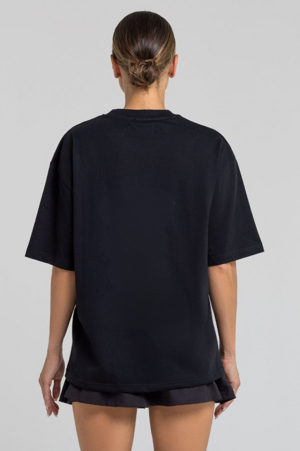 T-shirt bawełniany oversize CHERRY - czarny 3