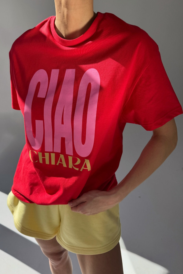 T-shirt bawełniany oversize CIAO - czerwony 3
