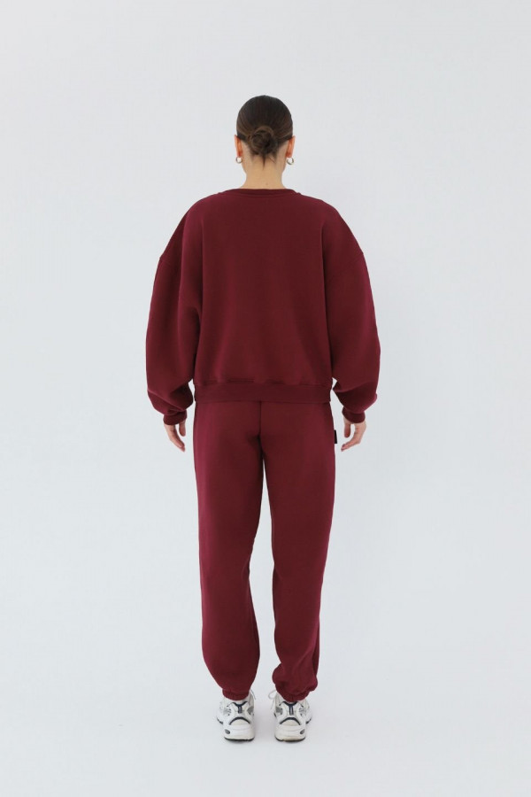 Bluza damska oversize ROSE - bordowy 1