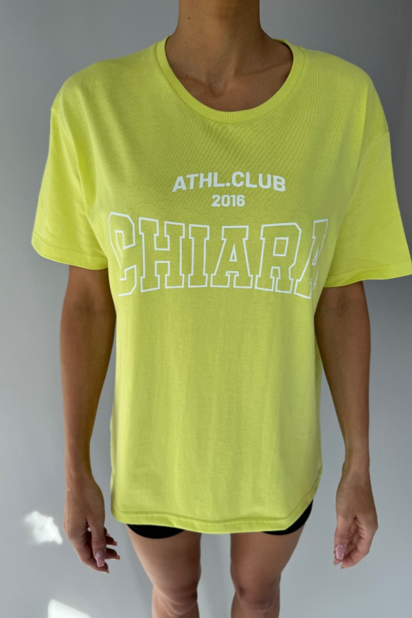 T-shirt bawełniany oversize CHIARA - limonka 1