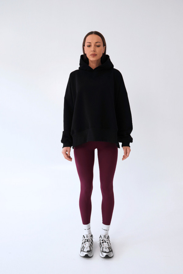 Bluza damska kaptur - czarny 2