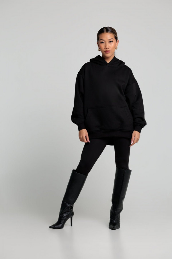 Bluza damska hoodie - czarny 2