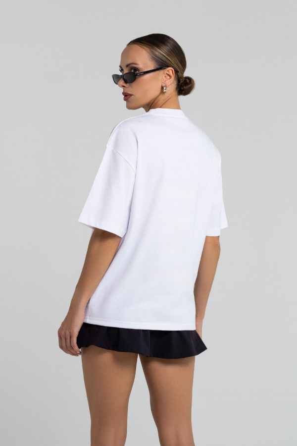 T-shirt bawełniany oversize CHERRY - biały 4