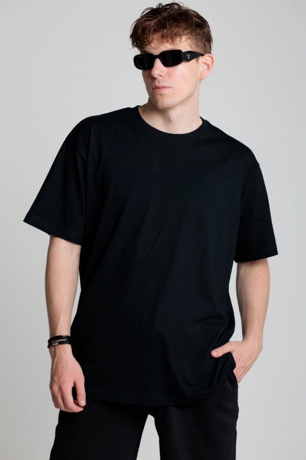 T-shirt bawełna z recyklingu oversize TAKEN nadruk biały - czarny 2