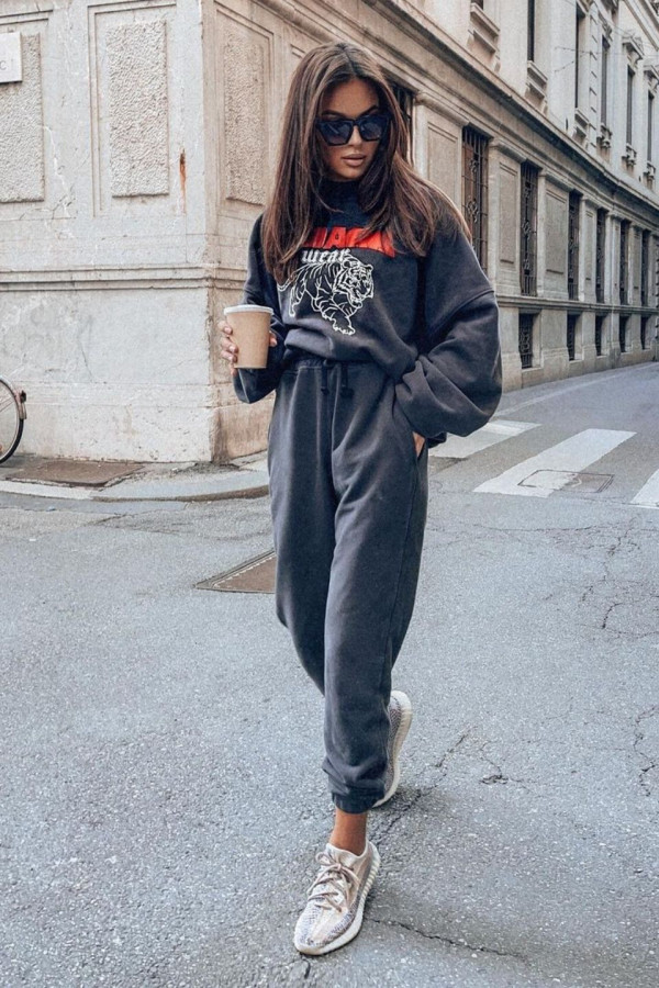 Bluza damska oversize TIGER - grafit 2