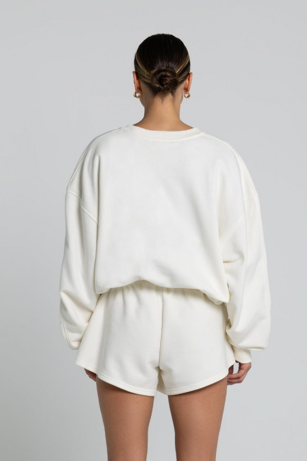 Bluza damska oversize CHERRY - ecru 1